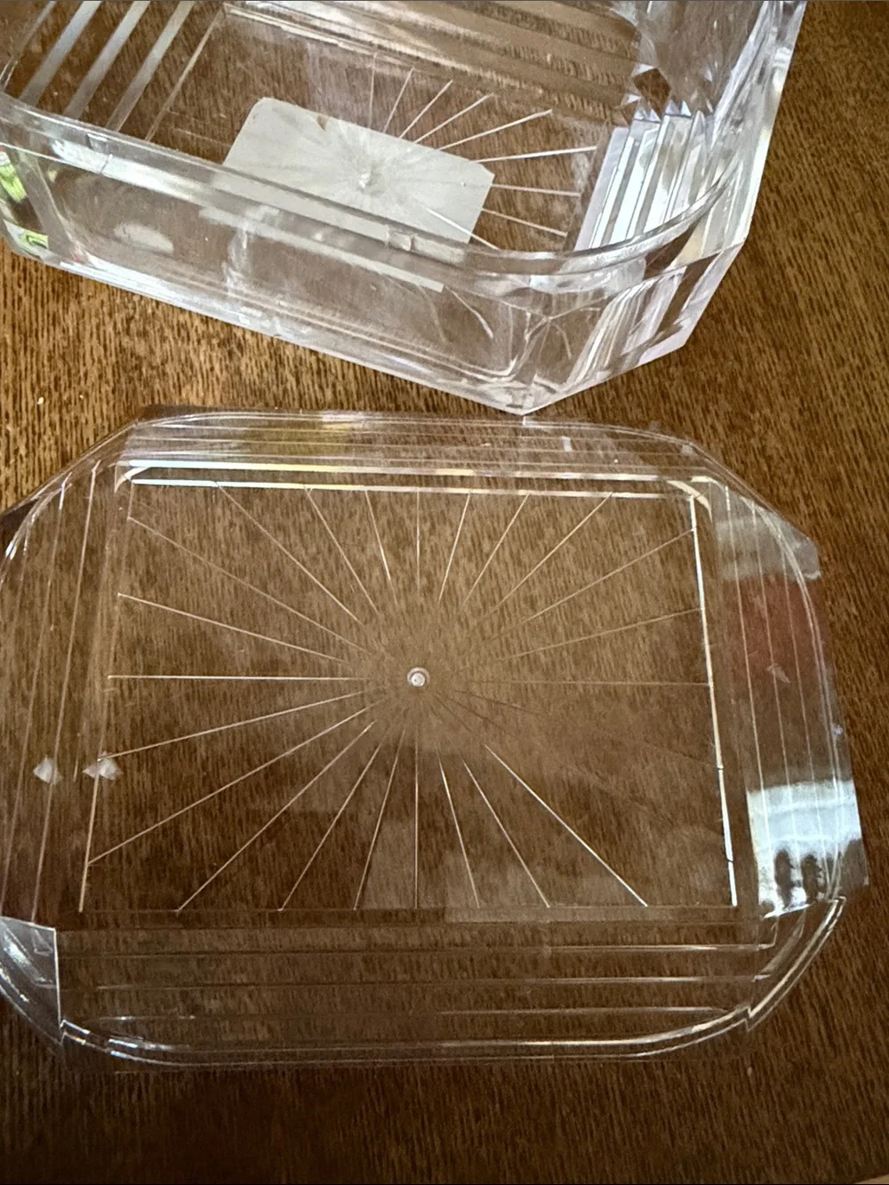 Vintage Clear Acrylic Jewelry Box Organizer